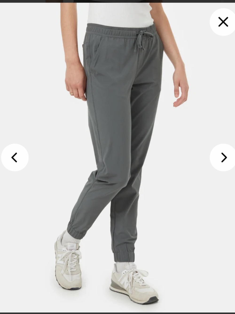Tentree Women’s Charcoal Jogger Pants -  Drawstring & Elastic Waist Size M